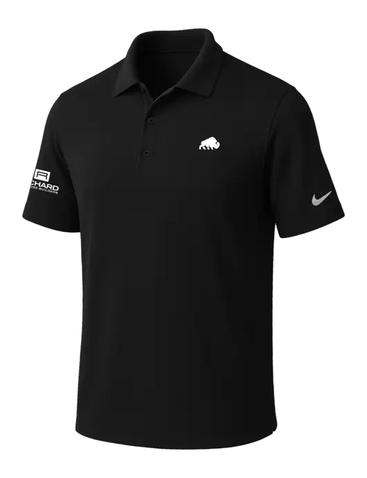 NIKE Black Dri-Fit Micro Pique Polo w/Richard Group Bison Logo, Richard Group Logo