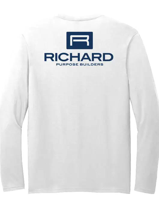 Seriously Soft White Long Sleeve T-Shirt w/Richard Group Logo, Richard Group Bison Logo
