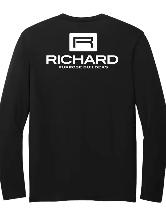 Seriously Soft Black Long Sleeve T-Shirt w/Richard Group Logo, Richard Group Bison Logo
