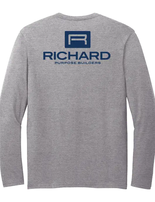 Seriously Soft Light Heathered Grey Long Sleeve T-Shirt w/Richard Group Logo, Richard Group Bison Logo
