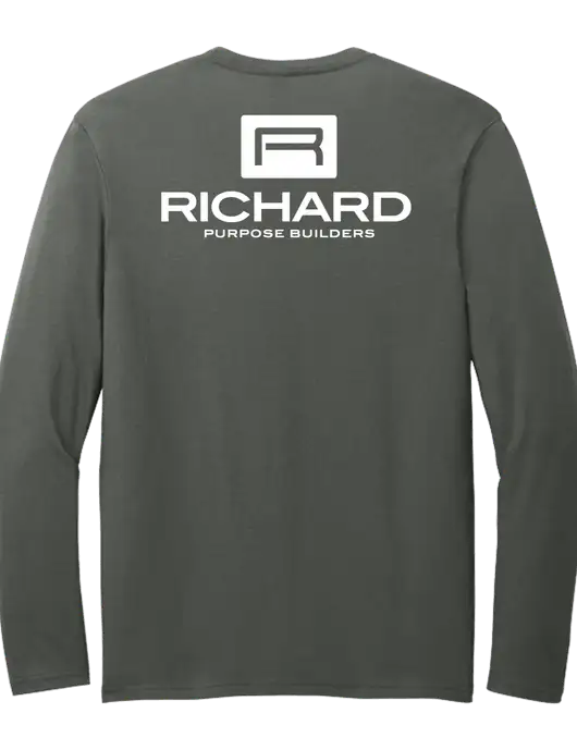 Seriously Soft Dark Grey Long Sleeve T-Shirt w/Richard Group Logo, Richard Group Bison Logo