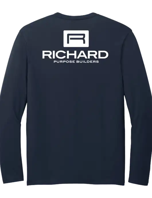 Seriously Soft Navy Long Sleeve T-Shirt w/Richard Group Logo, Richard Group Bison Logo