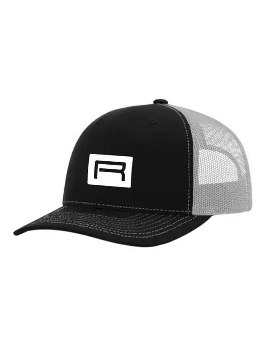 Richardson Adjustable Snapback Original 112 Trucker Cap Black w/White Mesh w/Richard Group Icon Logo