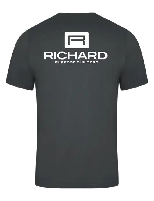 Dark Grey PosiCharge Competitor Tee w/Richard Group Logo, Richard Group Bison Logo