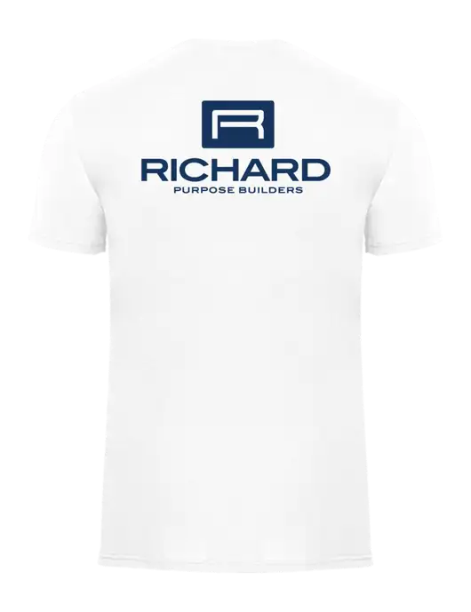 Allmade Bright White Organic Cotton Tee w/Richard Group Logo, Richard Group Bison Logo