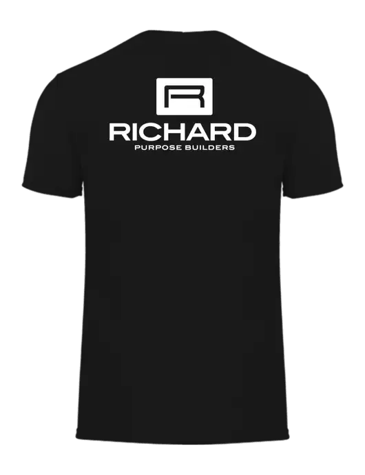 Allmade Deep Black Organic Cotton Tee w/Richard Group Logo, Richard Group Bison Logo