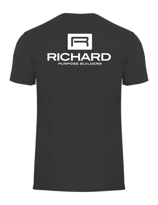 Allmade Charcoal Grey Organic Cotton Tee w/Richard Group Logo, Richard Group Bison Logo