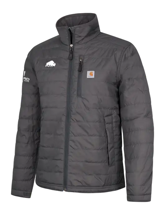 Carhartt Womens Dark Grey Gilliam Jacket w/Richard Group Bison Logo, Richard Group Logo