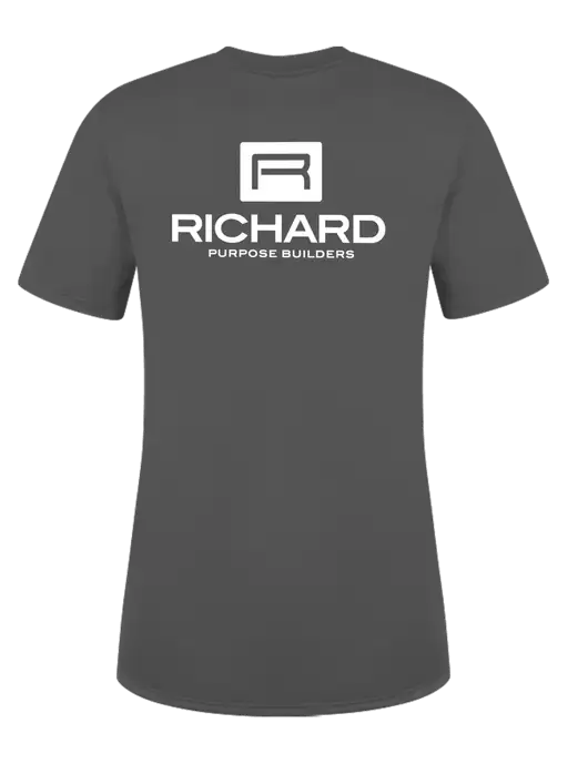  Womens Dark Grey PosiCharge Competitor Tee w/Richard Group Logo, Richard Group Bison Logo