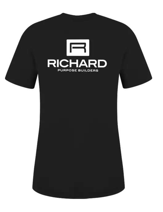  Womens Black PosiCharge Competitor Tee w/Richard Group Logo, Richard Group Bison Logo