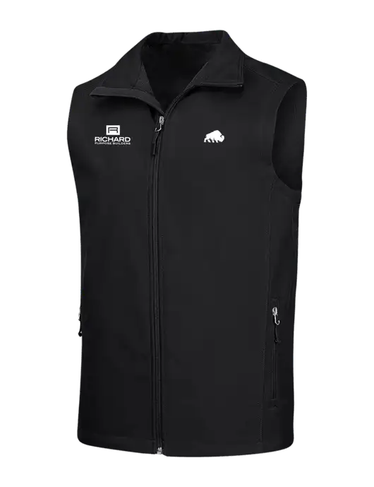 Black Core Soft Shell Vest w/Richard Group Bison Logo, Richard Group Logo
