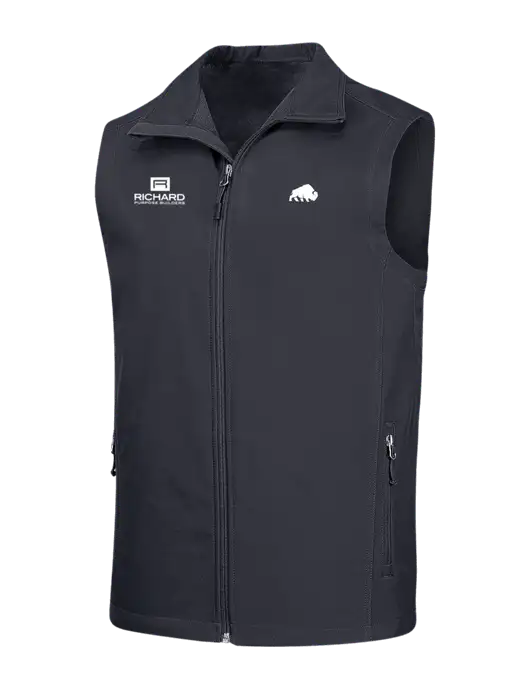 Dark Grey Core Soft Shell Vest w/Richard Group Bison Logo, Richard Group Logo