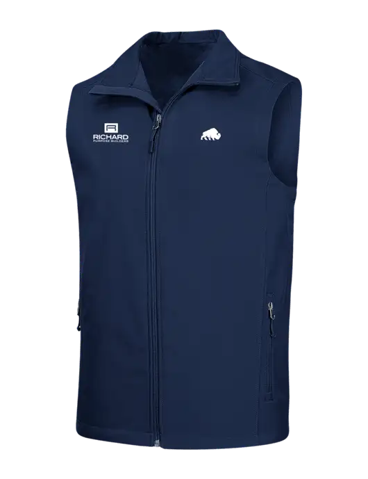 Navy Core Soft Shell Vest w/Richard Group Bison Logo, Richard Group Logo