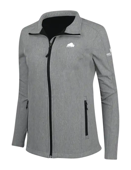 Medium Grey Heather Womens Core Soft Shell Jacket w/Richard Group Bison Logo, Richard Group Logo