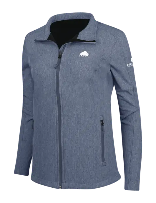 Navy Heather Womens Core Soft Shell Jacket w/Richard Group Bison Logo, Richard Group Logo