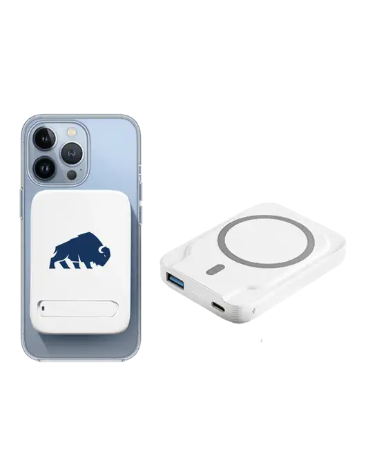 VoltVault White Power Bank w/Richard Group Bison Logo
