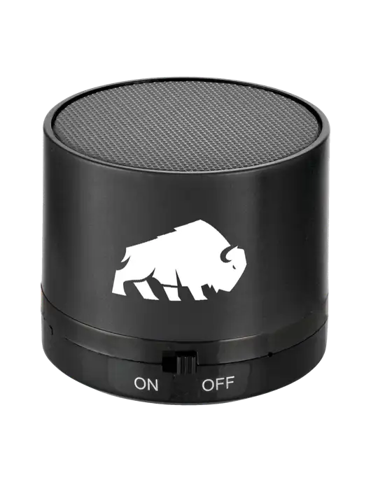 Black Cylinder Bluetooth Speaker w/Richard Group Bison Logo