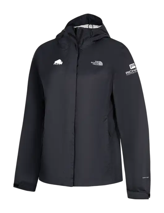 The North Face Womens Black DryVent Rain Jacket w/Richard Group Bison Logo, Richard Group Logo