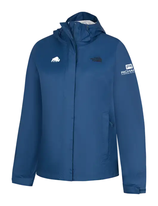 The North Face Womens Navy DryVent Rain Jacket w/Richard Group Bison Logo, Richard Group Logo
