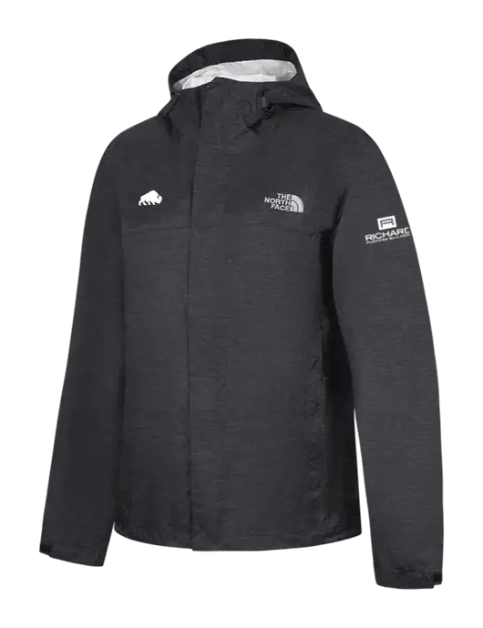 The North Face Dark Grey Heather DryVent Rain Jacket w/Richard Group Bison Logo, Richard Group Logo