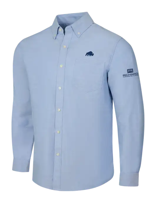 Light Blue SuperPro Oxford Shirt w/Richard Group Bison Logo, Richard Group Logo