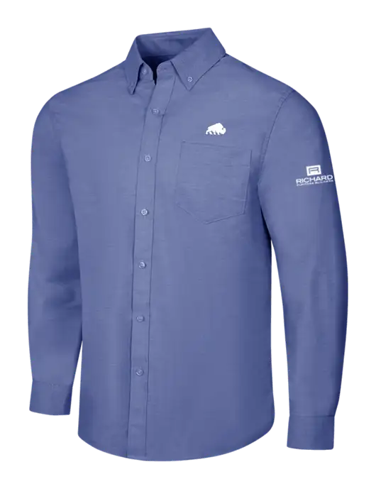 Navy SuperPro Oxford Shirt w/Richard Group Bison Logo, Richard Group Logo