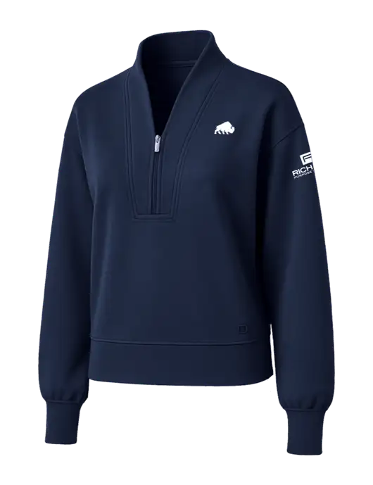 OGIO Womens Dark Navy Transcend 1/4-Zip w/Richard Group Bison Logo, Richard Group Logo