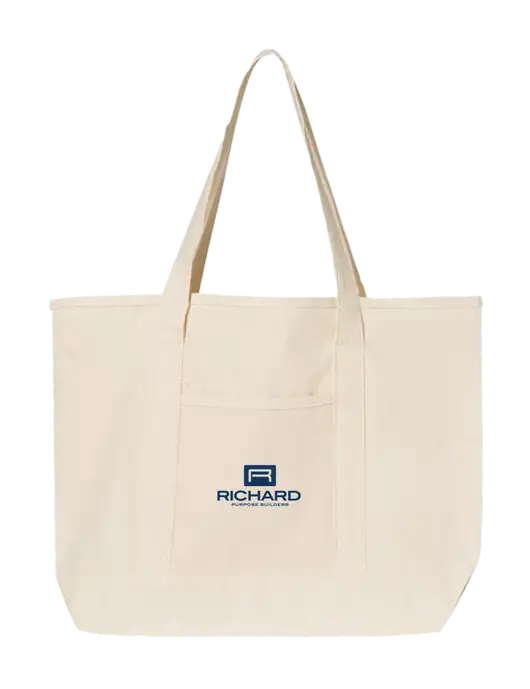 Natural Large Canvas Deluxe Tote w/Richard Group Logo