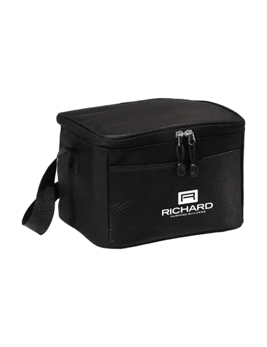 6 Can Black/Black Cube Cooler w/Richard Group Logo