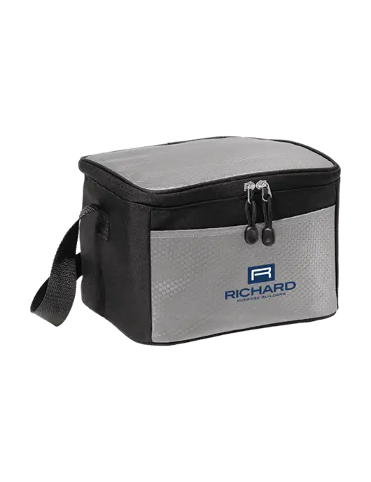 6 Can Grey/Black Cube Cooler w/Richard Group Logo
