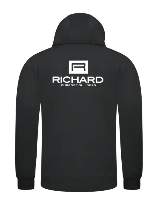 Carhartt Black Midweight Hooded Sweatshirt w/Richard Group Logo, Richard Group Bison Logo