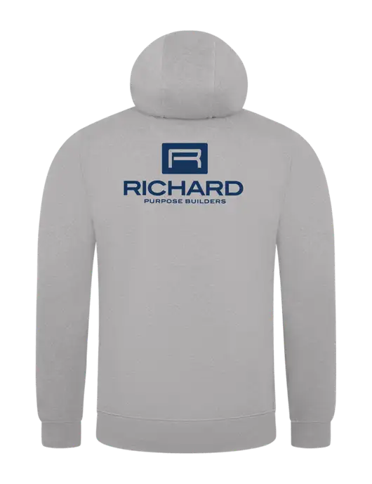 Carhartt Light Grey Heather Midweight Hooded Sweatshirt w/Richard Group Logo, Richard Group Bison Logo