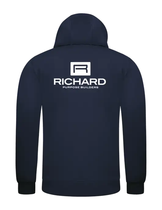 Carhartt Navy Midweight Hooded Sweatshirt w/Richard Group Logo, Richard Group Bison Logo