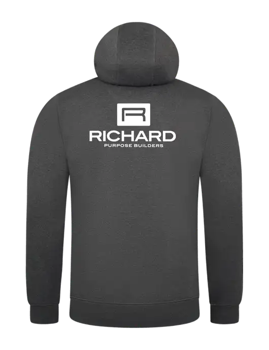 Carhartt Dark Grey Heather Midweight Hooded Sweatshirt w/Richard Group Logo, Richard Group Bison Logo