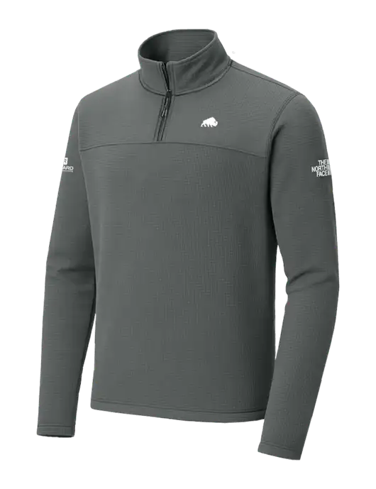 The North Face Aim 1/4-Zip Dark Medium Grey Fleece w/Richard Group Bison Logo, Richard Group Logo