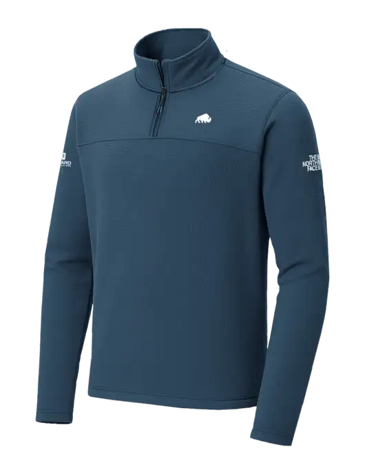 The North Face Aim 1/4-Zip Light Navy Fleece w/Richard Group Bison Logo, Richard Group Logo
