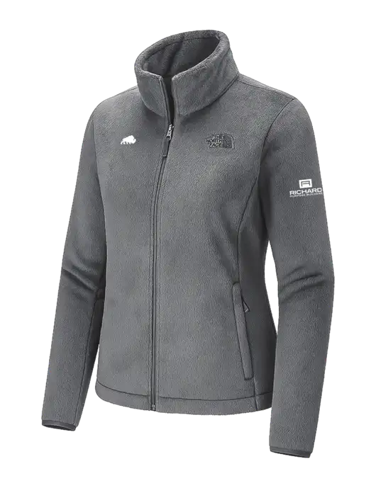 The North Face Womens Dark Medium Grey Osito Fleece Jacket
 w/Richard Group Bison Logo, Richard Group Logo