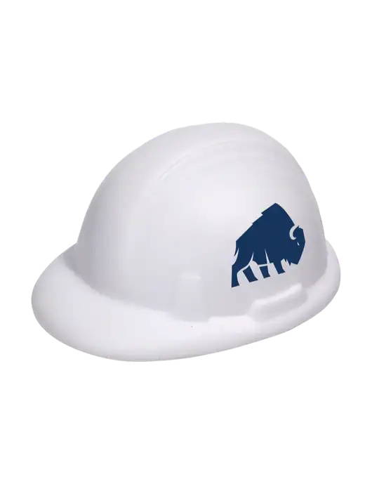 White Hard Hat Stress Reliever w/Richard Group Bison Logo
