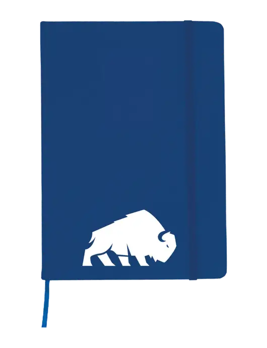 Light Navy Blue Comfort Touch Bound Journal 5" X 7" w/Richard Group Bison Logo