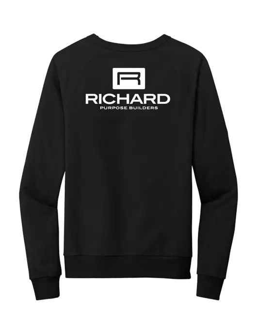 Allmade Deep Black Organic French Terry Crewneck Sweatshirt w/Richard Group Logo, Richard Group Bison Logo