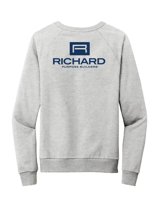 Allmade Granite Grey Heather Organic French Terry Crewneck Sweatshirt w/Richard Group Logo, Richard Group Bison Logo