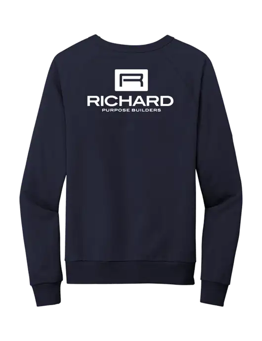 Allmade Dark Navy Organic French Terry Crewneck Sweatshirt w/Richard Group Logo, Richard Group Bison Logo