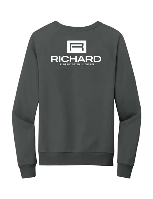 Allmade Charcoal Grey Organic French Terry Crewneck Sweatshirt w/Richard Group Logo, Richard Group Bison Logo