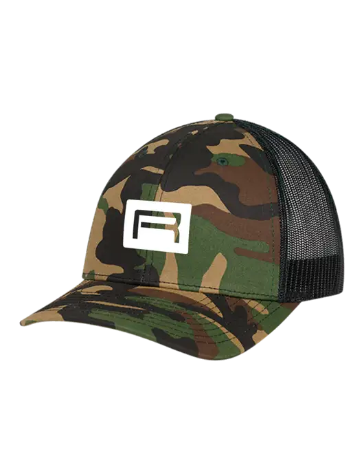 Richardson Adjustable Snapback Original 112P Trucker Cap Army Camo/Black  w/Richard Group Icon Logo