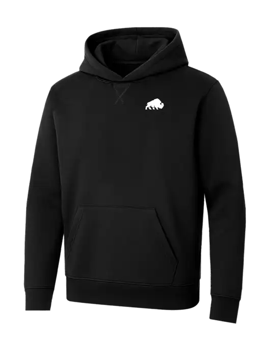Allmade Deep Black Organic French Terry Pullover Hoodie w/Richard Group Bison Logo, Richard Group Logo