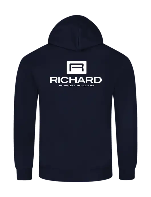 Allmade Dark Navy Organic French Terry Pullover Hoodie w/Richard Group Logo, Richard Group Bison Logo