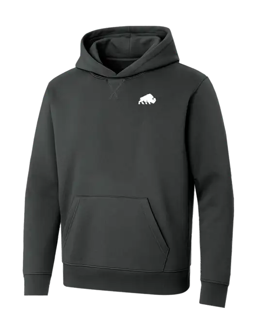 Allmade Charcoal Grey Organic French Terry Pullover Hoodie w/Richard Group Bison Logo, Richard Group Logo