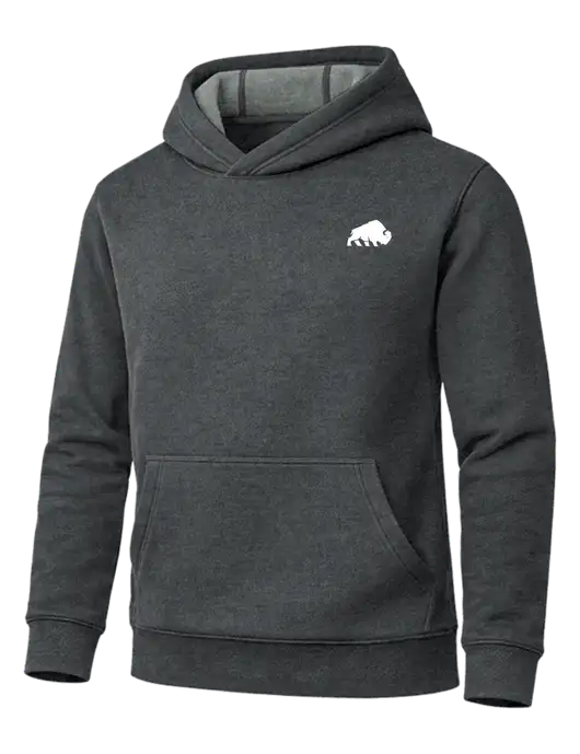 Cornerstone Charcoal Heather Tough Heavyweight Fleece Pullover Hoodie w/Richard Group Bison Logo, Richard Group Logo