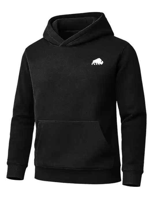 Cornerstone Black Tough Heavyweight Fleece Pullover Hoodie w/Richard Group Bison Logo, Richard Group Logo