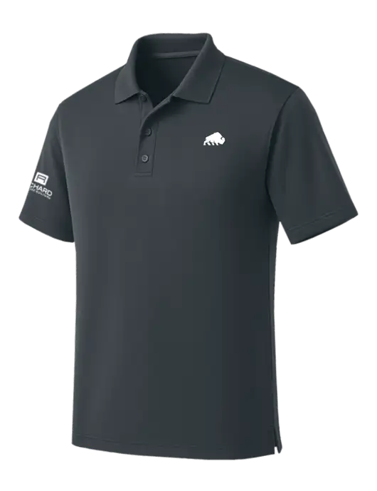 Dark Grey Dry Zone UV Micro Mesh Polo w/Richard Group Bison Logo, Richard Group Logo